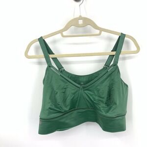 Ruby Ribbon Women Size 42 Bra #1899 Green Satin Pull On Siren Dimiette Unlined